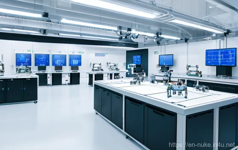 원자력 기술과 인공지능 활용 - **Prompt:** A futuristic, brightly lit nuclear power plant control room. In the center, a diverse te... 원자력 기술과 인공지능 활용 - **Prompt:** A futuristic, brightly lit nuclear power plant control room. In the center, a diverse te...