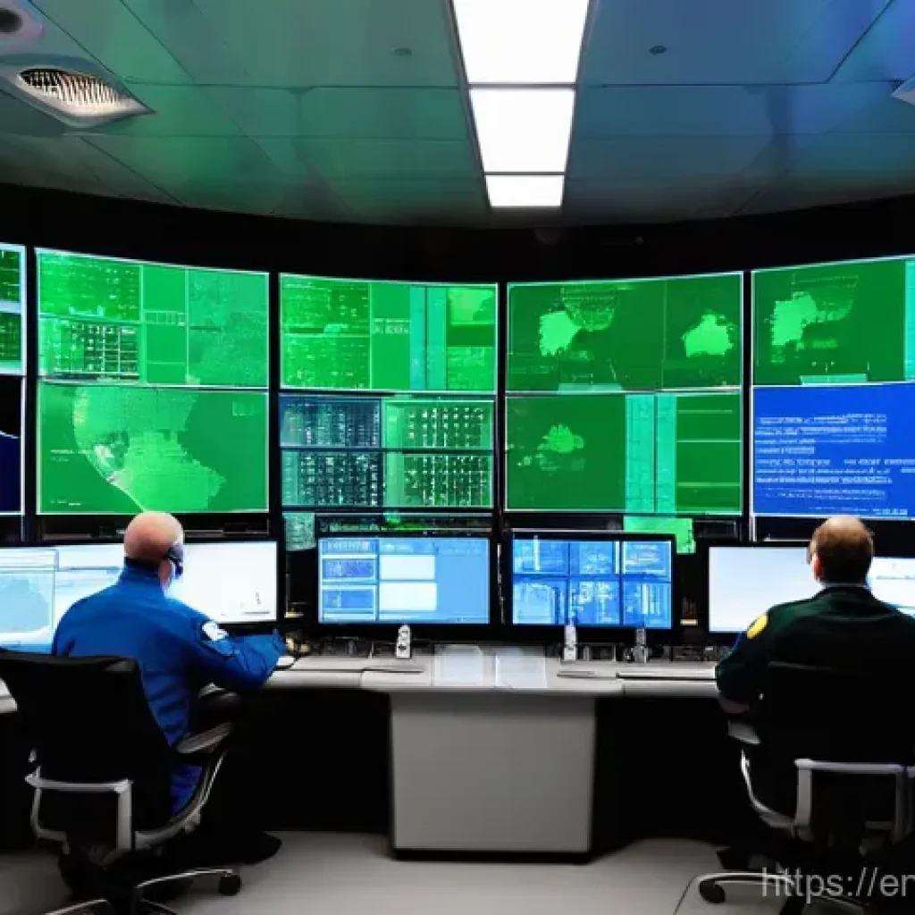 원자력 발전소의 긴급 복구 사례 - **Prompt 1: High-Tech Control Room in Action**
"A vibrant, high-tech nuclear power plant control...