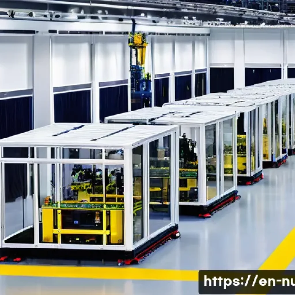 원자력 발전소 설계 최적화 연구 - **Prompt 1: The Modern Assembly of an SMR**
"A clean, brightly lit, high-tech factory interior w...