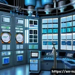 Home 22 원자력 발전소 설계와 운영 사례 - A highly detailed cross-sectional illustration of a Pressurized Water Reactor (PWR) inside a modern ...